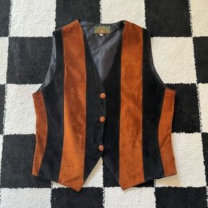 Vintage leather gapelle vest